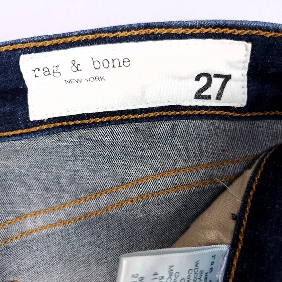 Rag & Bone Jeans Women’ S 27 Cate Mid Rise Ankle Skinny Dark Wash Blue Denim - Picture 11 of 14